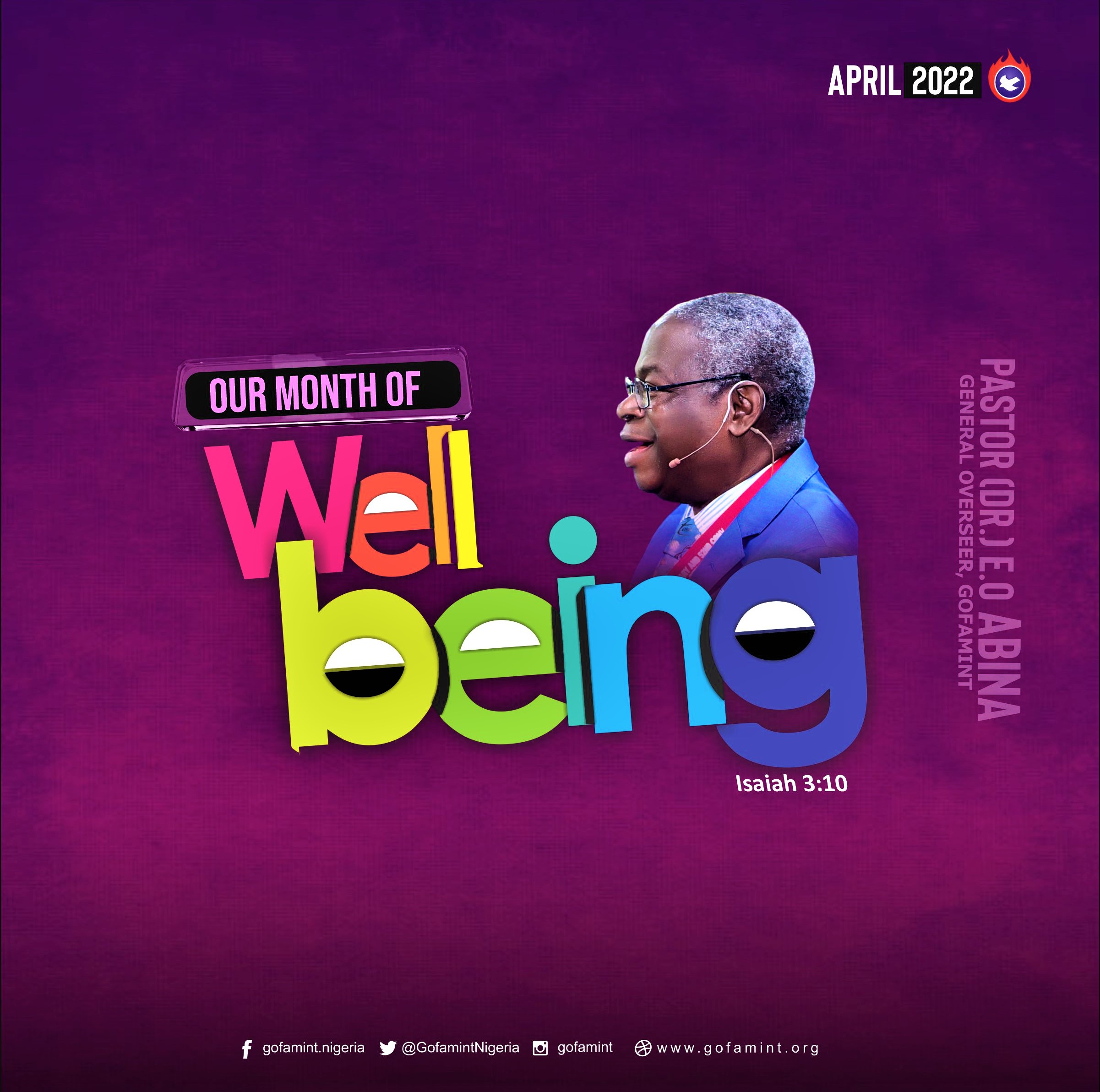 WELCOME TO APRIL 2022 – OUR MONTH OF WELL-BEING